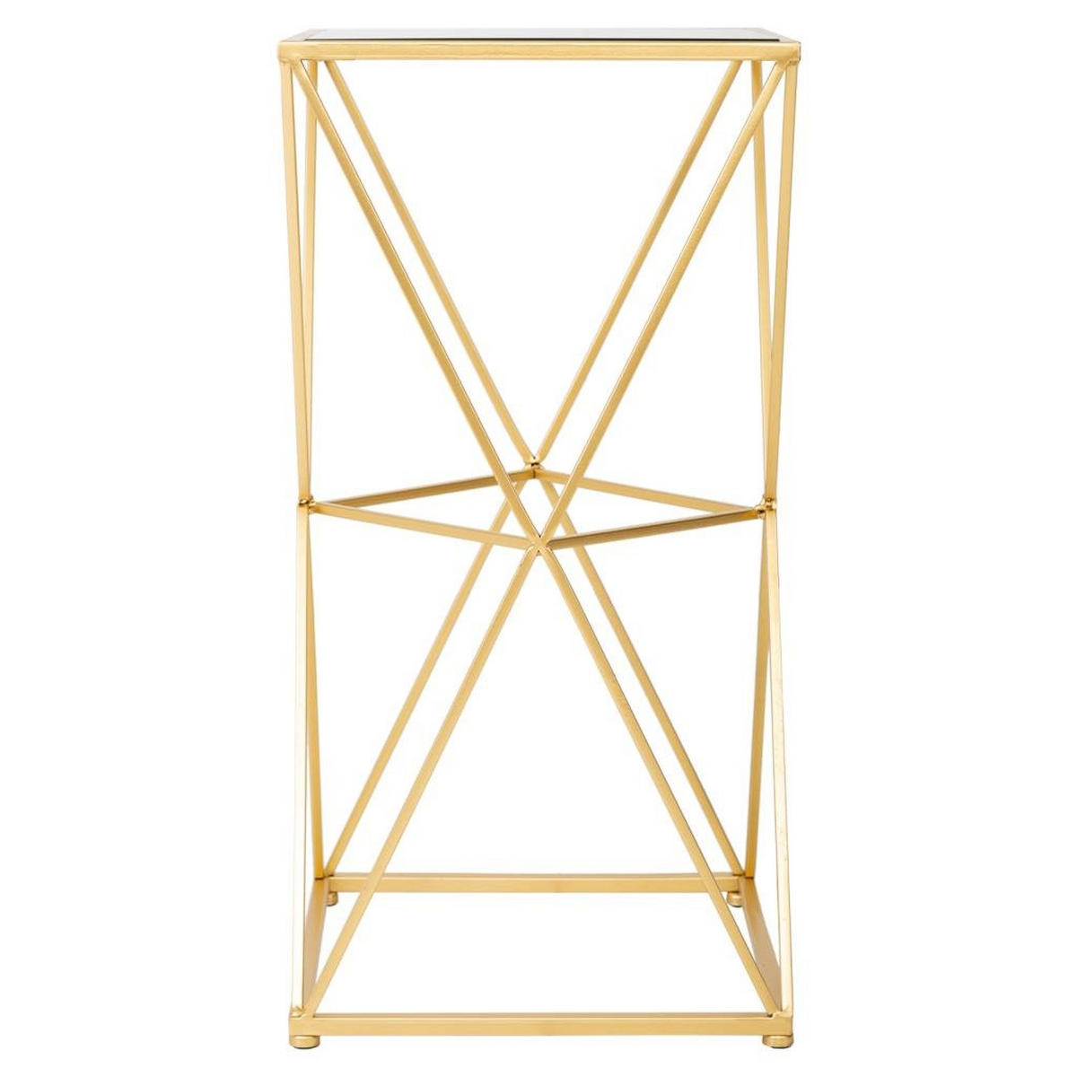 TISCH aus Metall und Glas, 35x70cm - Goldfarben, Metall (35/35/70cm) - Wanderlust