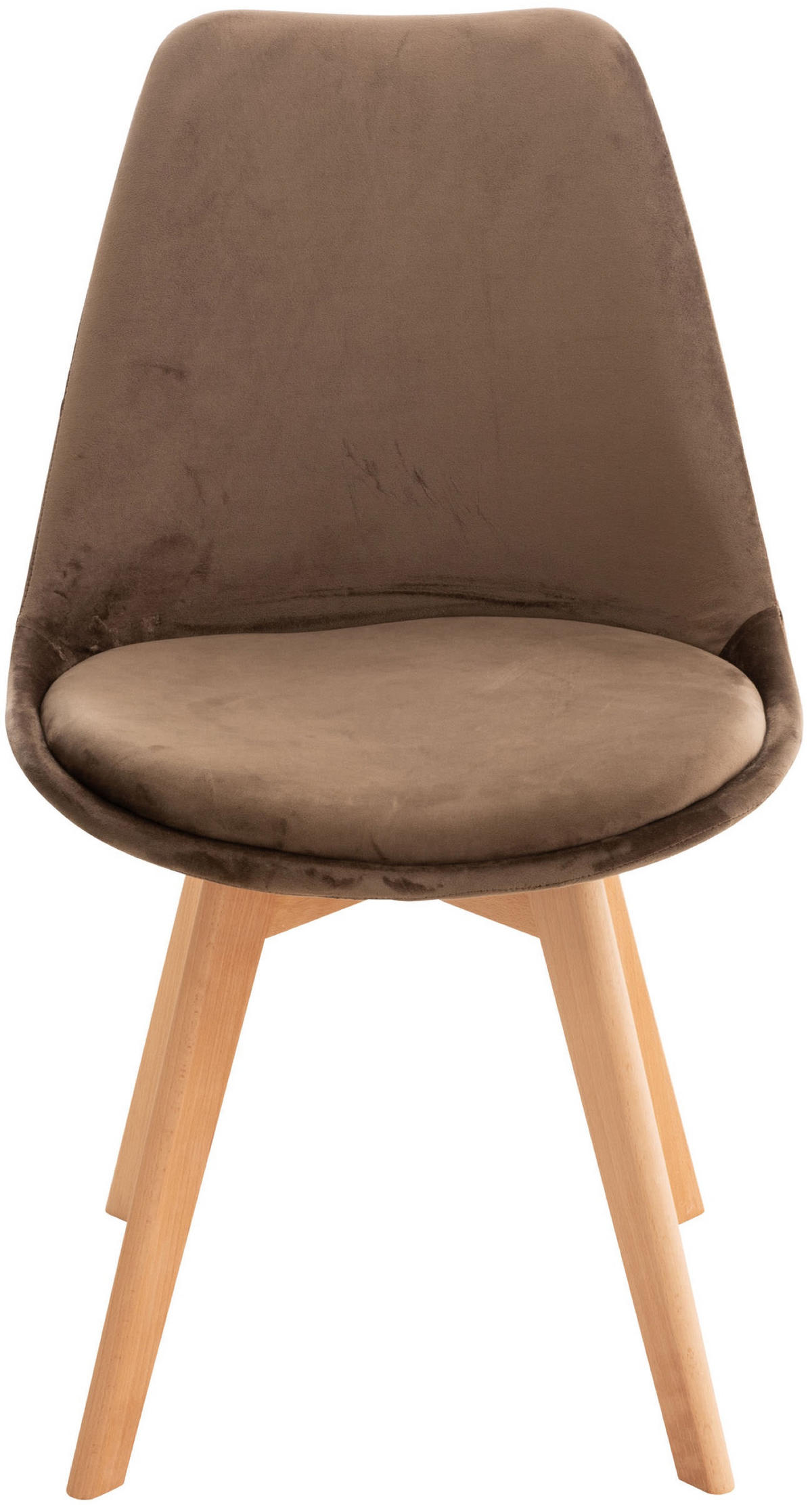 ESSZIMMERSTUHL Lines, Samt dunkelbraun - Dunkelbraun/Naturfarben, Holz/Textil (49/83/50cm) - TPFLiving