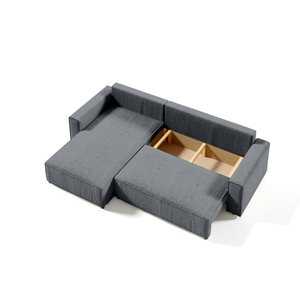 Thumbnail - Fedve Ecksofa, Anthrazit, Naturmaterialien, L-Form, 294x185 cm, Wohnzimmer, Sofas & Couches, Wohnlandschaften, Ecksofas