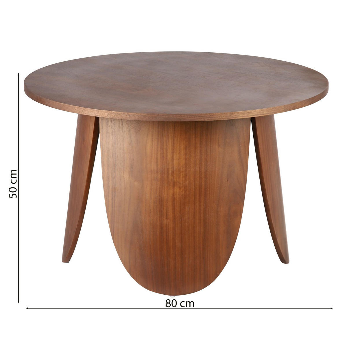 COUCHTISCH Vivially Nussbaum-Optik Ø 80 cm - Nussbaumfarben, Holzwerkstoff (80/80/50cm) - Selsey