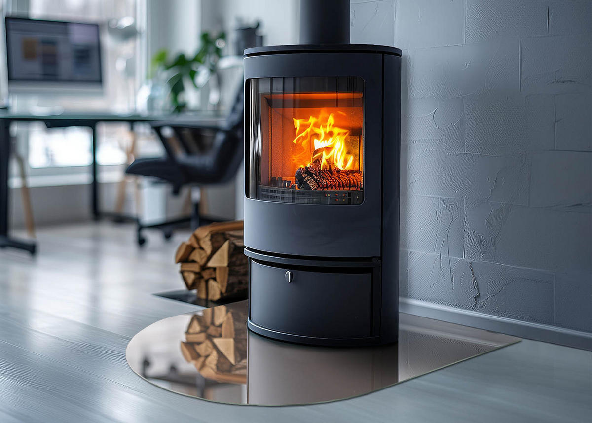 GLASPLATTE für Kamin 80x70 cm Orange - Orange, Glas (80/70/0.4cm) - ArtPrintCave