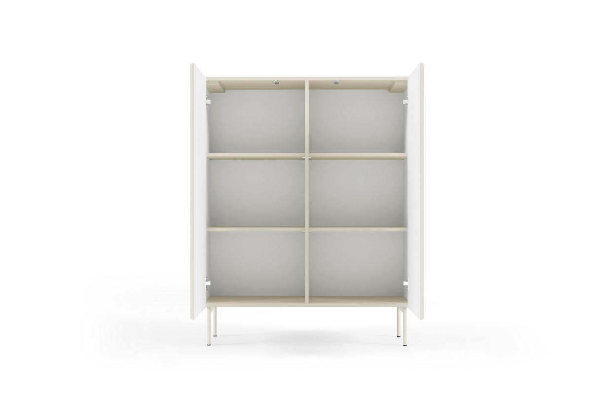 HIGHBOARD, Kaschmir, 98,6 x 123 x 39,8 cm - Beige, Holzwerkstoff (98.6/123/39.8cm) - 3XE LIVING