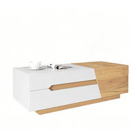 COUCHTISCH 120/50/37,5 cm in Farbblockstruktur mit Schubladen - Naturfarben, Holzwerkstoff (120/50/37.5cm) - OKWISH