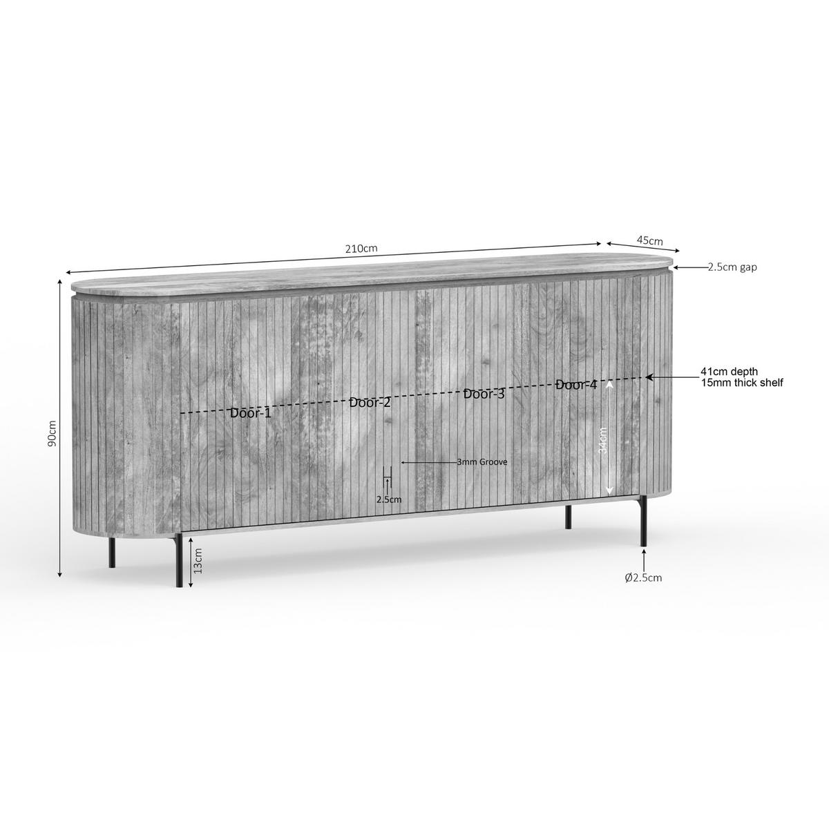 SIDEBOARD Lana Braun 45/210/90 cm - Braun, Holz (210/90/45cm) - Starfurn