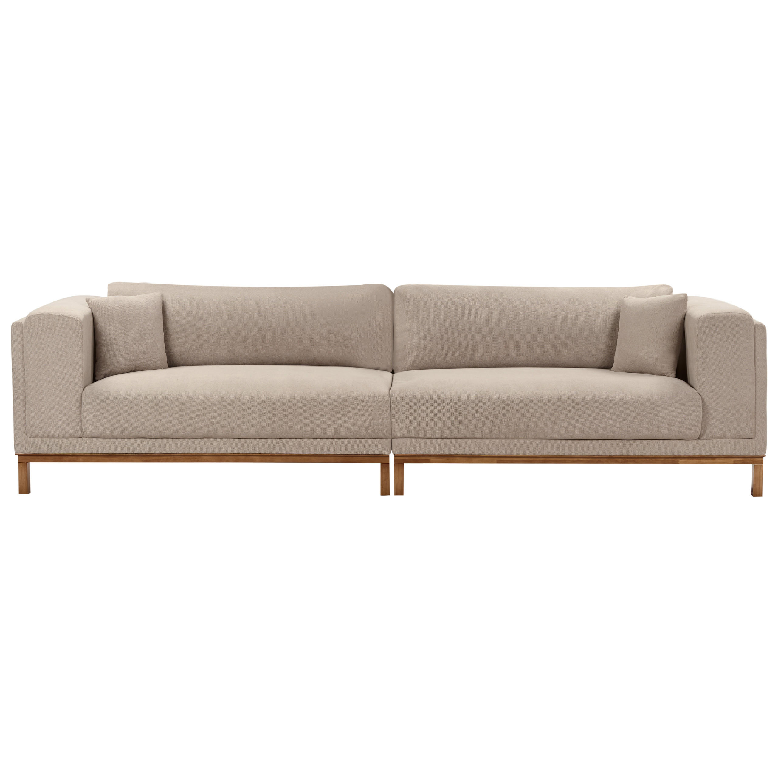 4-SITZER-SOFA Stoff Taupe Veng - Taupe/Beige, Textil (308/79/90cm) - Beliani