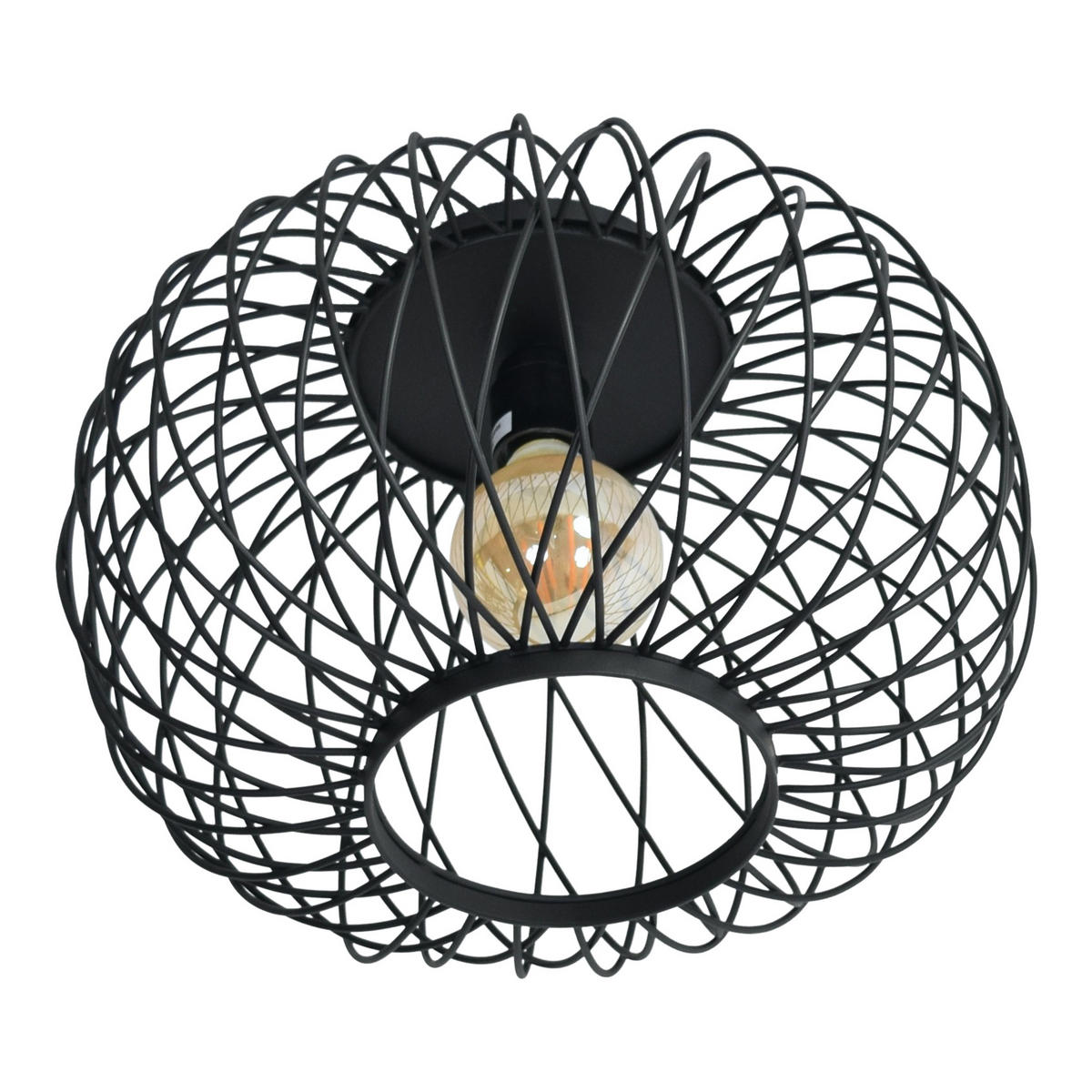 DECKENLEUCHTEN Twist Schwarz - Schwarz, Metall (37/37/24cm) - Urban Interiors