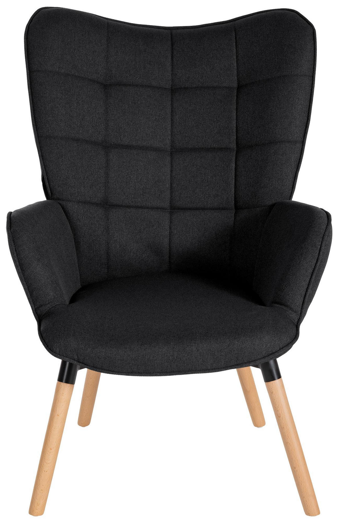 SESSEL Stoff schwarz - Eukalyptusholzfarben/Schwarz, Holz/Textil (68/101/73cm) - CLP