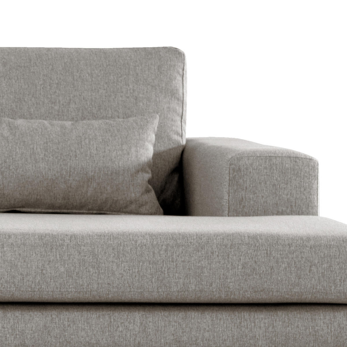 ECKSOFA mit Longchair - Eichefarben/Graubraun, Eichenholz/Textil (281/153cm) - home24