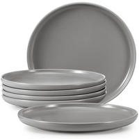 TELLER-SET VICTO 6-tlg Speiseteller, matt grau - Grau, Keramik (27cm) - KONSIMO®