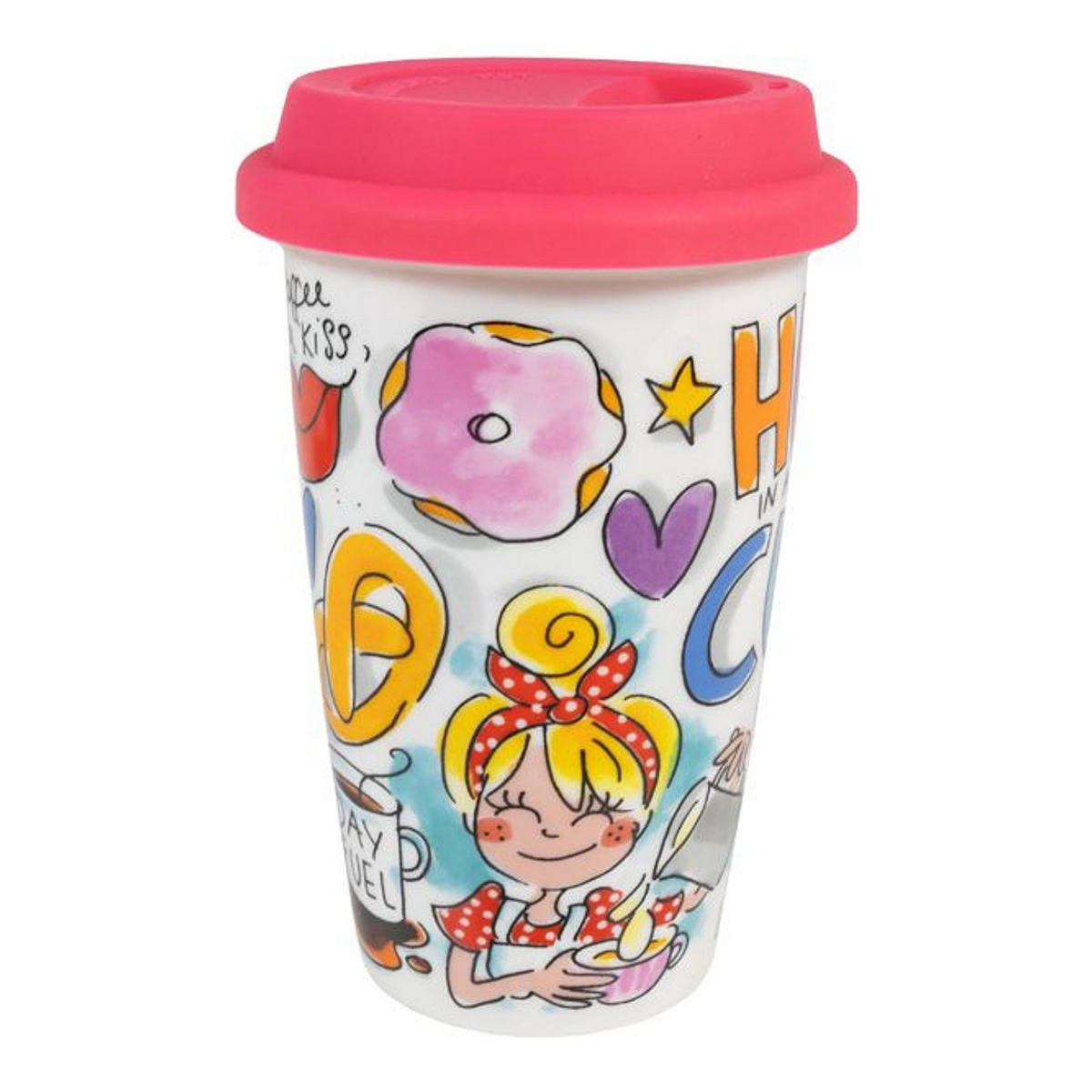 TO-GO-BECHER Eine Umarmung in einer Tasse in Bunt - 15cm - Multicolor, Keramik (0.4L) - Blond Amsterdam