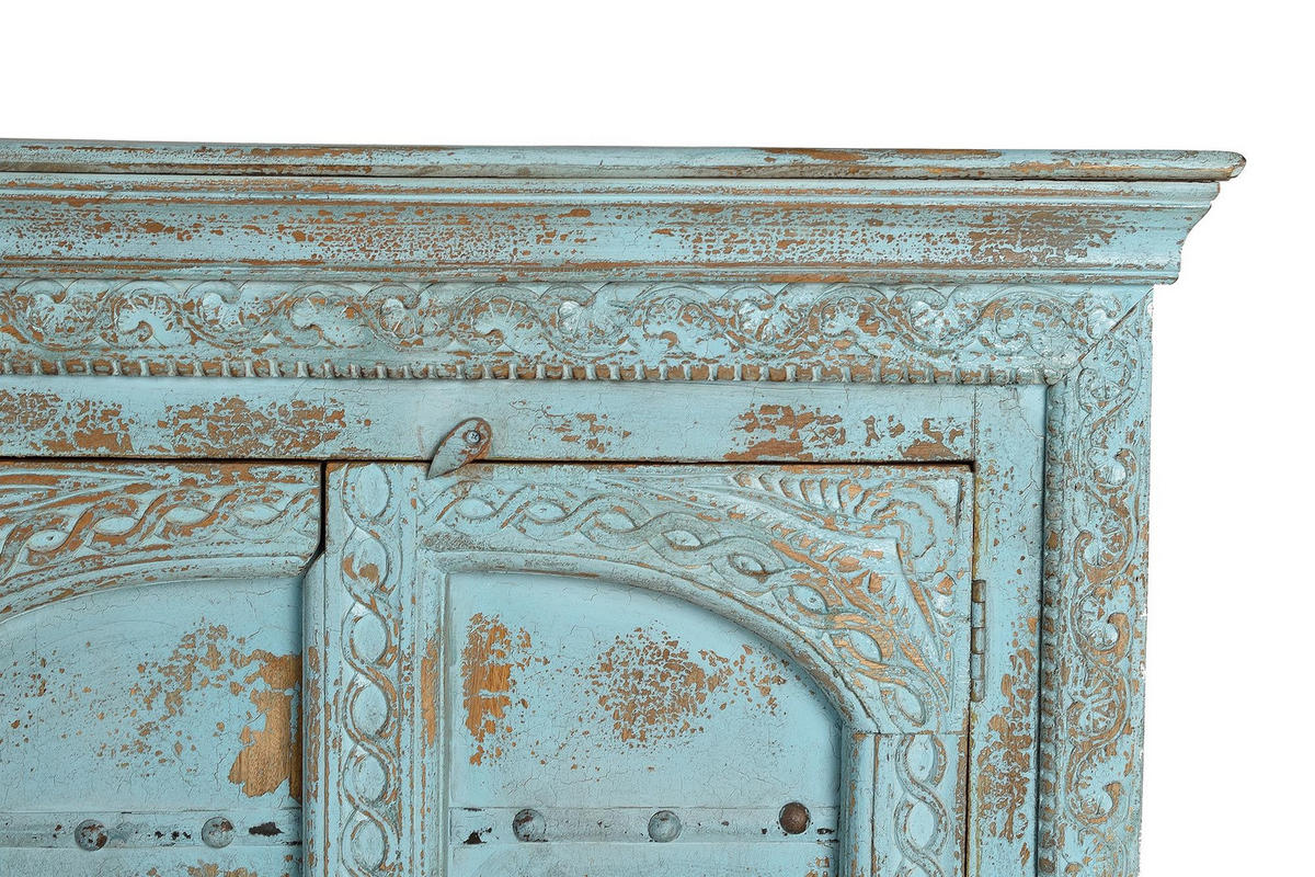 SIDEBOARD aus Mangoholz - Blau, Holz (45/100/190cm) - Giner y Colomer