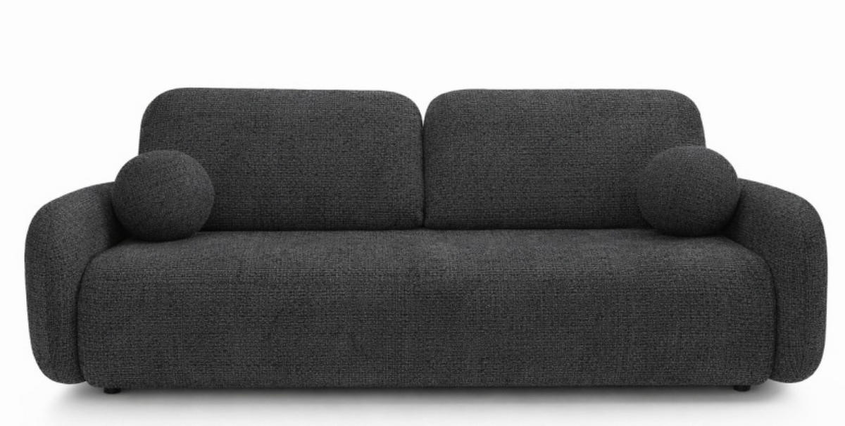 SOFA Cremona 97 LEON Mit Schlaffunktion - Schwarz, Textil (220/90/92cm) - Sepro Meble