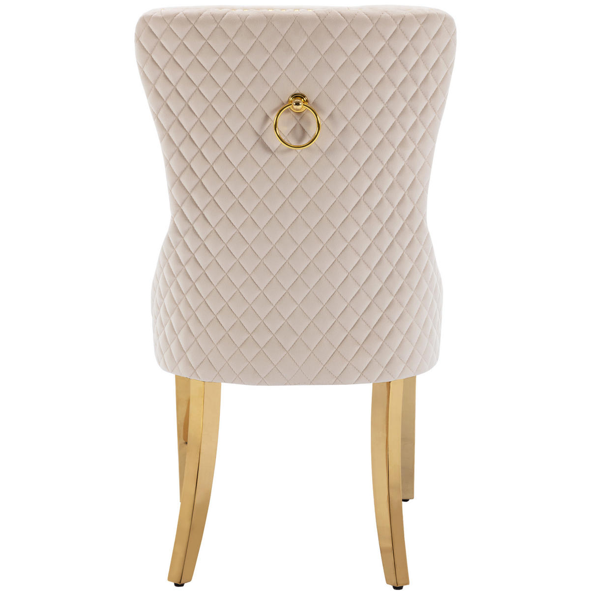ESSZIMMERSTUHL Samt Beige mit Edelstahlbeinen - Beige, Metall (45/95/50.7cm) - Meubliv