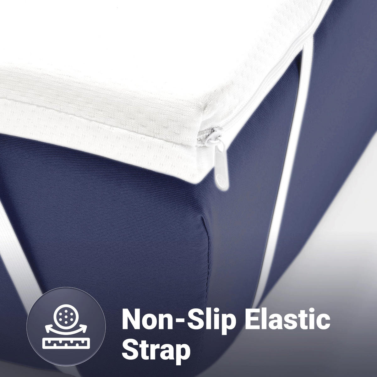 TOPPER 160x200 cm aus Naturlatex, Abnehmbar 5 cm | Atmungsaktiver und Hypoallergener Bambusstoff | Eckgummis zur Befestigung - Weiß, Textil (160/200cm) - The White Stone