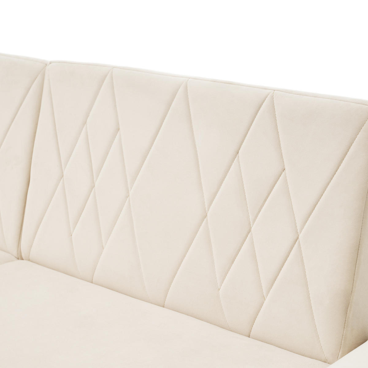 2-SITZER SCHLAFSOFA Samt Beige mit 2 Kissen - Beige, Holz/Holzwerkstoff (180/82/75cm) - WISHDOR