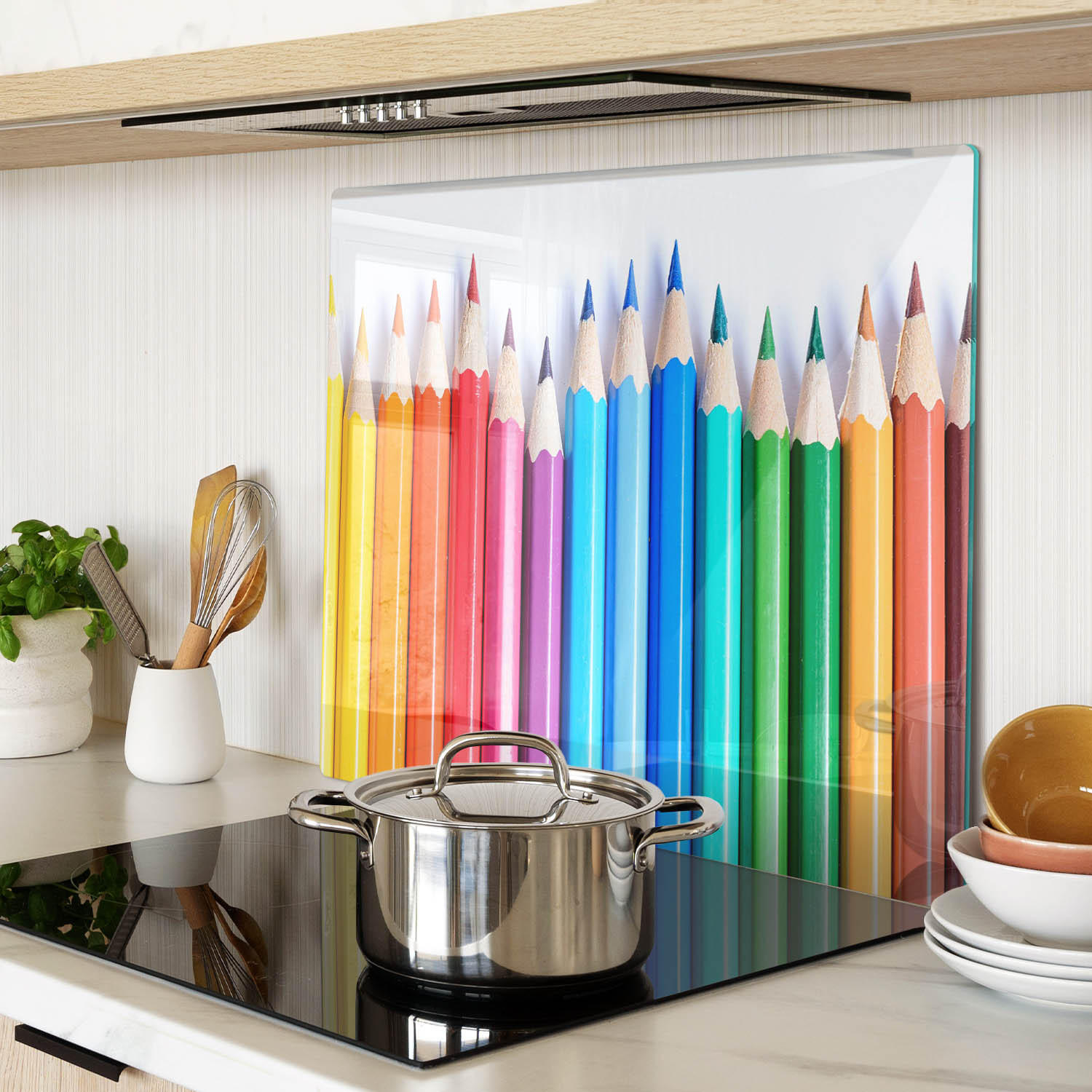 GLASPLATTE 60x52 cm Buntstifte - Multicolor, Glas (60/0.4/52cm) - TULUP
