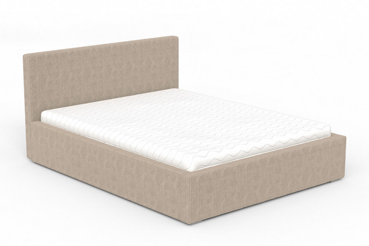 POLSTERBETT LOCCA 140/200 in Cord Beige - Beige, Holz/Holzwerkstoff (140/200cm) - Deine Möbel 24