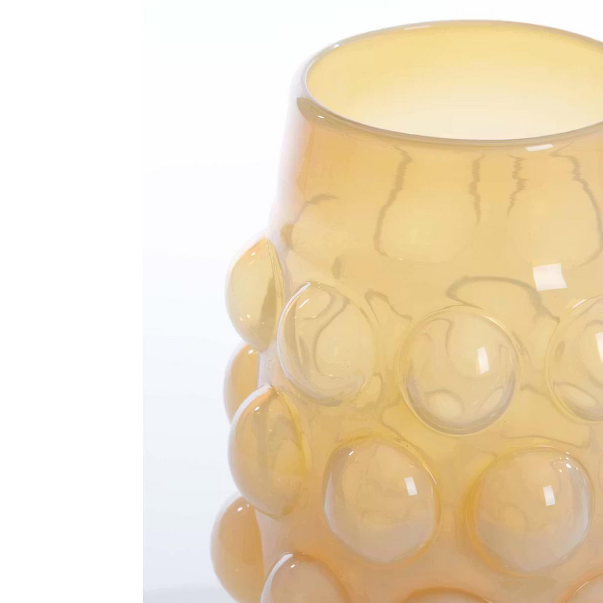 GLASVASE HAROA Ø24x30 cm, Glas, Hellgelb - Hellgelb, Glas (30cm) - Light & Living