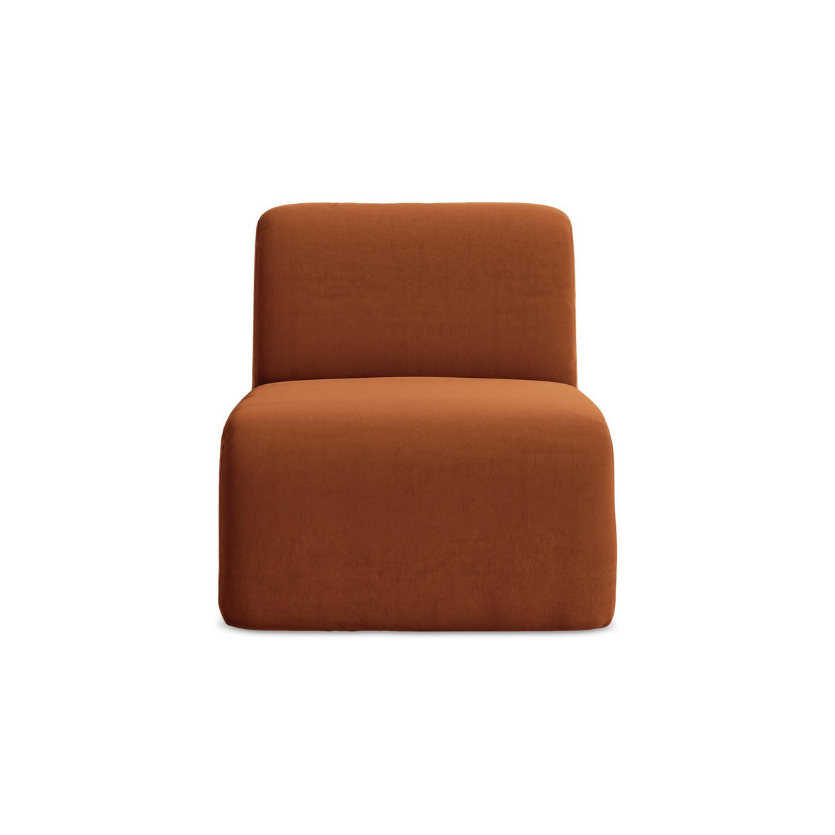 SOFAELEMENT Samt Stoff Orange - Terracotta/Schwarz, Holzwerkstoff/Kunststoff (70/75/94cm) - LaMiaSofa