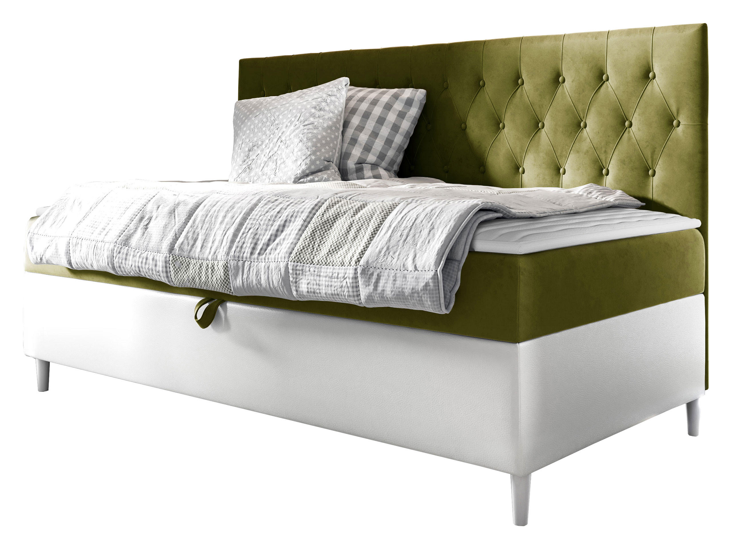 BOXBETT Filip Junior 2 - Weiß/Grün, Holz (100/200cm) - MIRJAN24