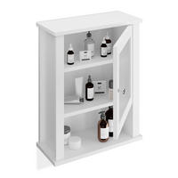 BADSCHRANK - Silberfarben/Weiß, Holzwerkstoff/Kunststoff (42/52/18cm) - Relaxdays