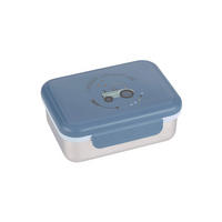 EDELSTAHL LUNCHBOX Adventure Traktor 17,3 x 13,3 x 6,9 cm - Blau, Metall (13.3/6.9/17.3cm) - Lässig