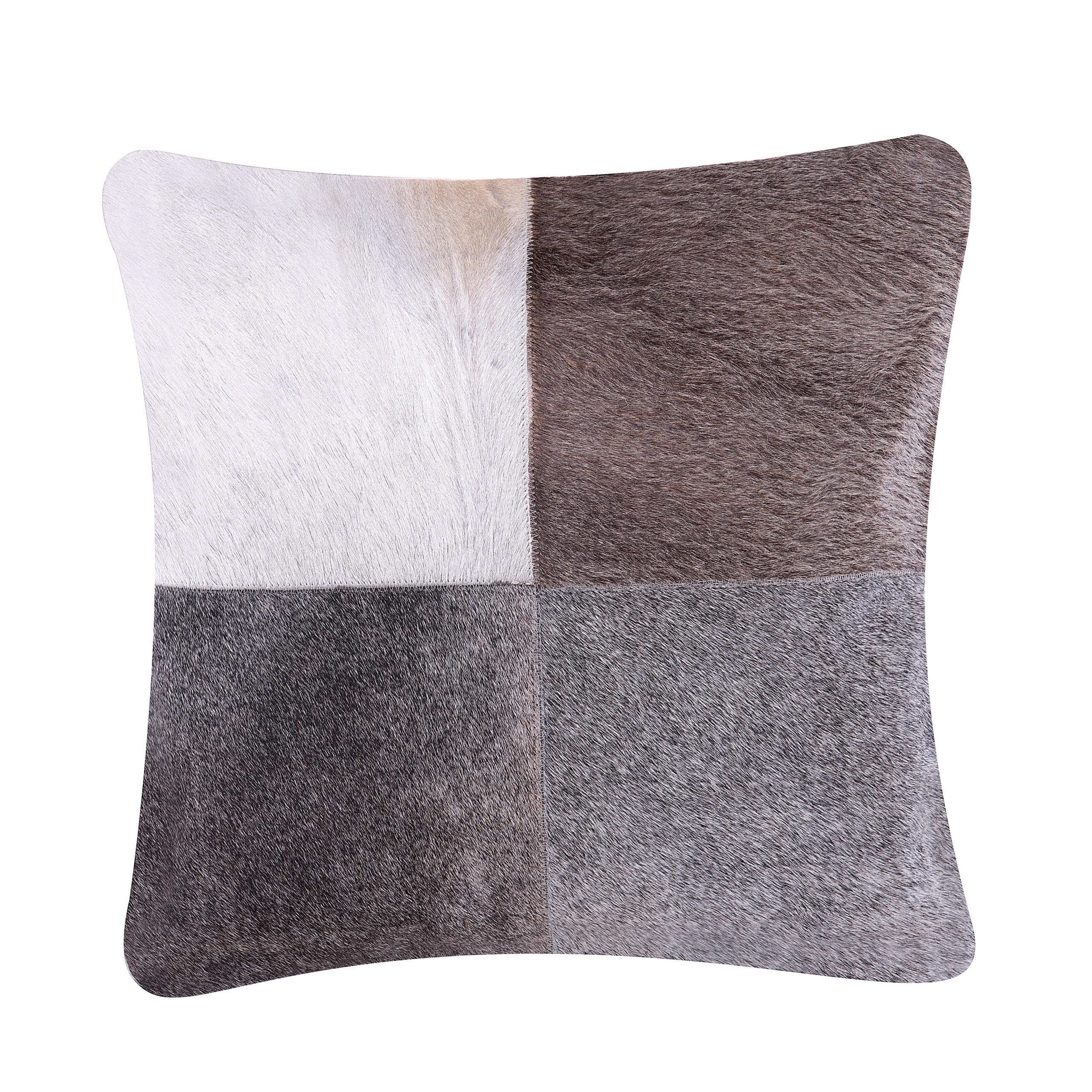 DEKOKISSEN 2er-Set Dunkelgrau 45/45 cm Nellad - Dunkelgrau, Leder (45/45cm) - Beliani