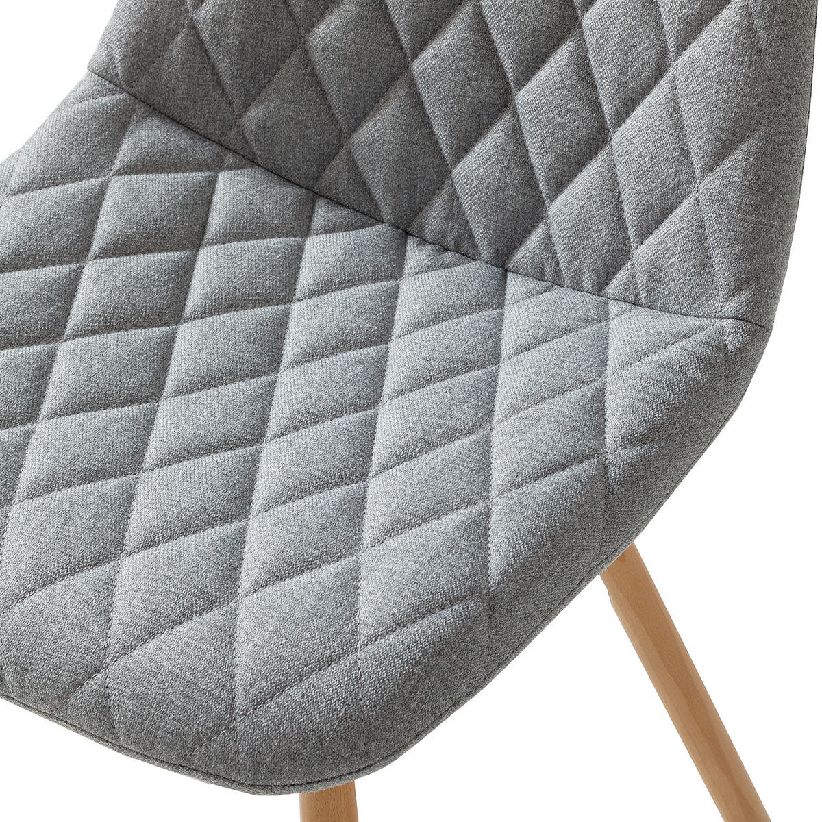 POLSTERSTUHL - Webstoff - Grau, Holz/Textil (46/85/57cm) - home24