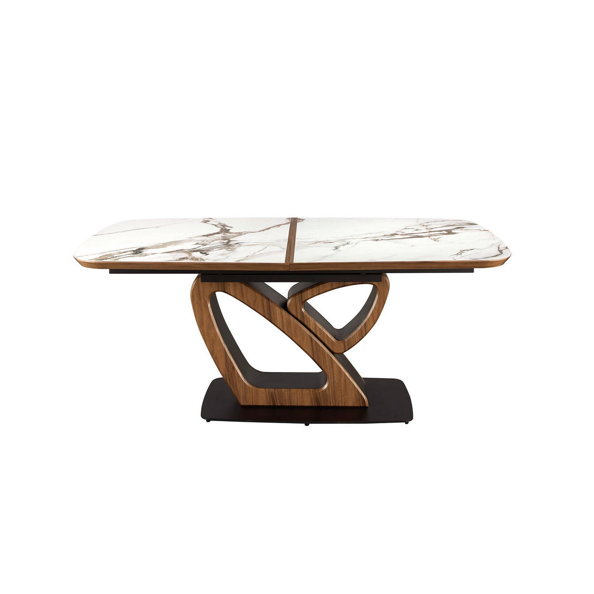 ESSTISCH oval Walnuss Weiß Schwarz 180/100/76 cm - Walnussfarben/Multicolor, Holz/Keramik (100/180/76cm) - ANGEL CERDA