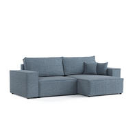 ROHOVÁ SEDAČKA CAVO, textil, Modrošedá - černá/šedohnědá, dřevo/kompozitní dřevo (255/148cm) - AltaBeds