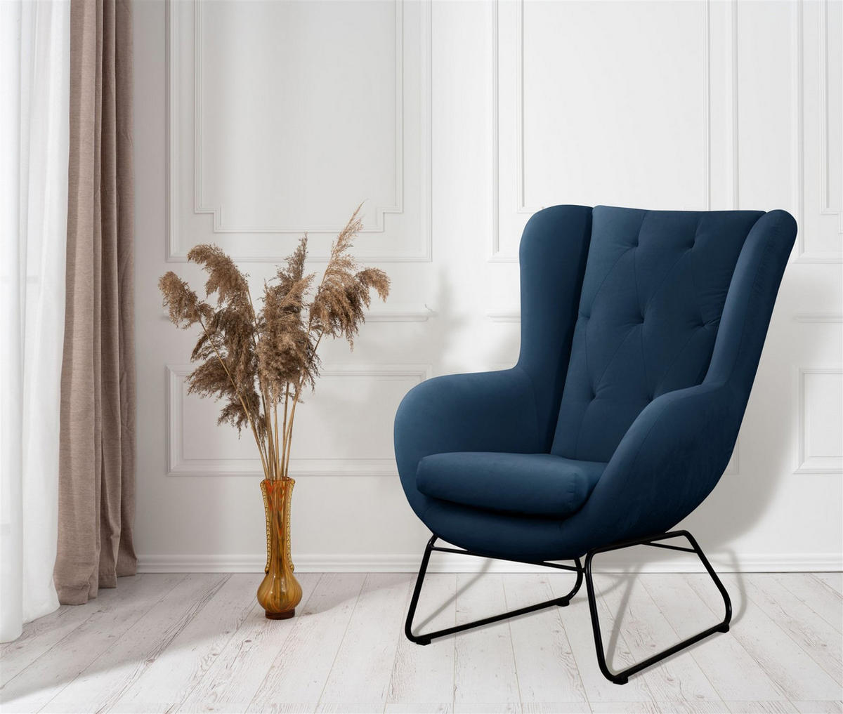 SESSEL Artemis In Kronos - Blau, Holzwerkstoff/Textil (80/105/100cm) - Fun Möbel