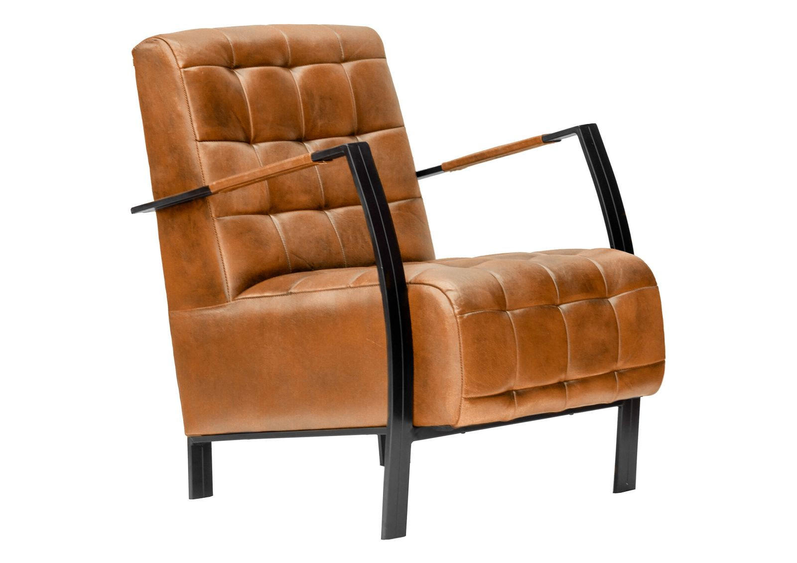 SESSEL Echtleder 64x76x83 cognac IRON LABEL #13 - Braun, Leder (64/83/76cm) - Massivmoebel24