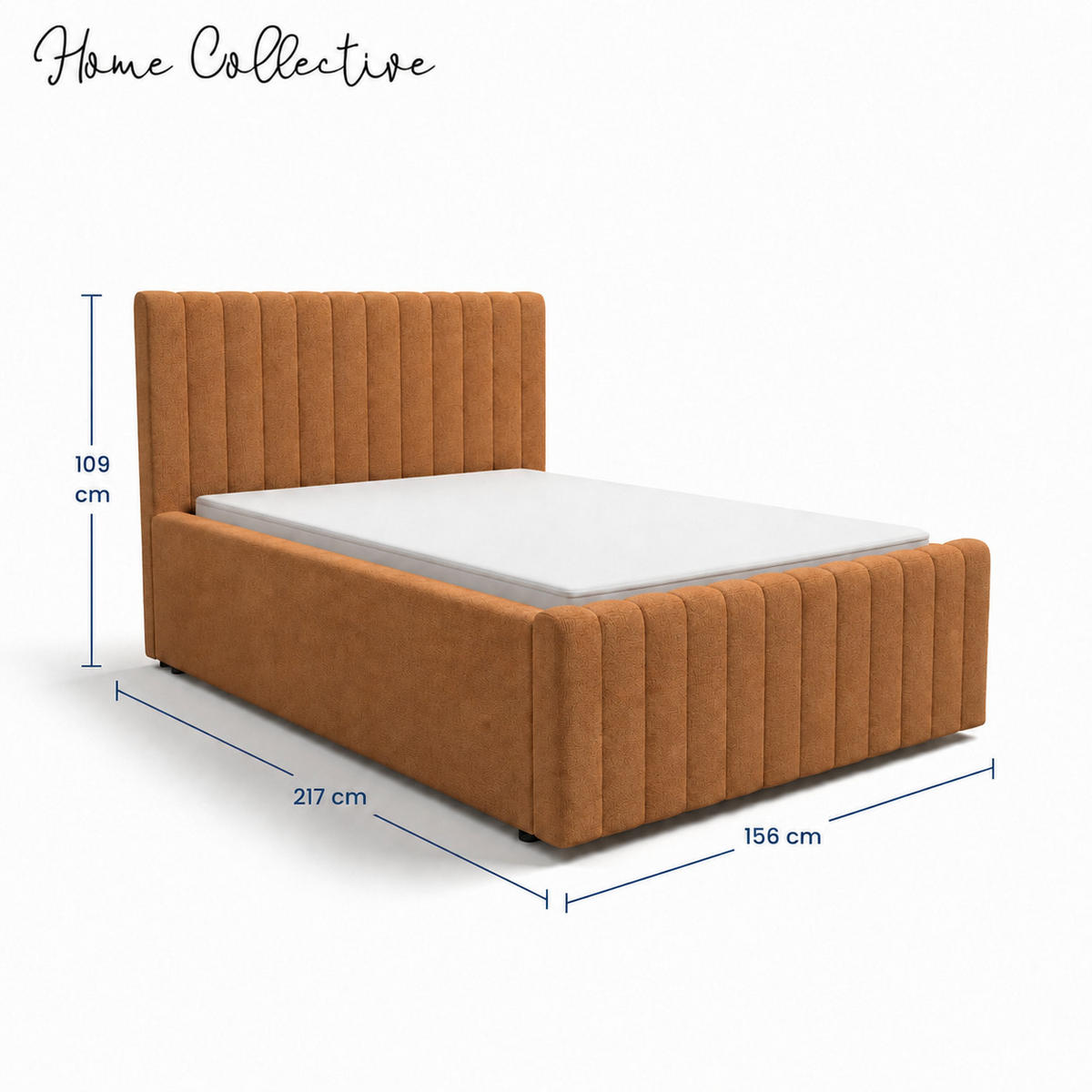 POLSTERBETT 140x200 cm in Braun - Braun, Textil (140/200cm) - Home Collective