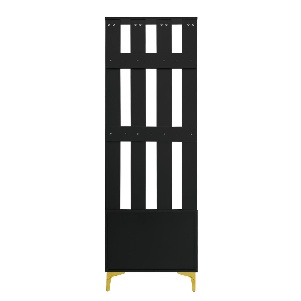 GARDEROBENSET Spiegel Schuhbank - Schwarz, Holzwerkstoff (60.5/180.5/35.2cm) - LEBENLANG