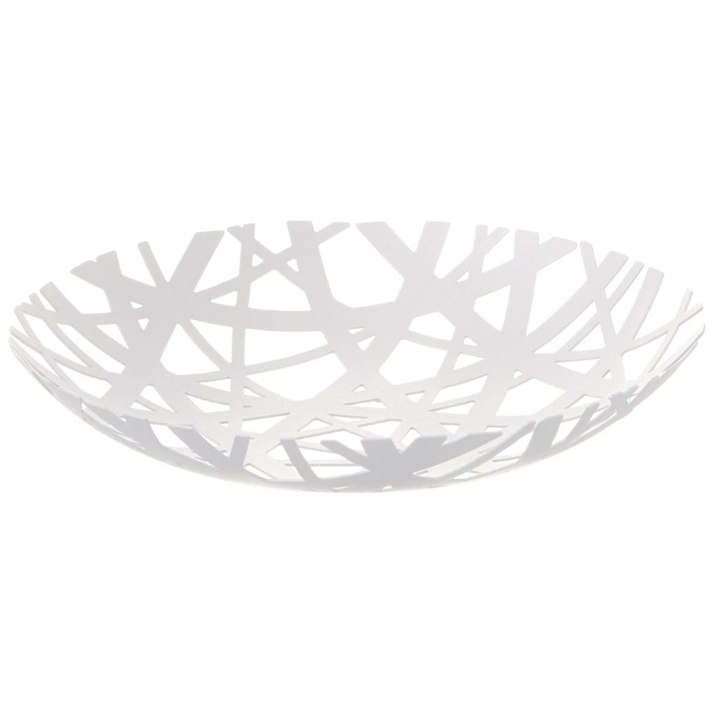 OBSTSCHALE 2497 Weiß Metall lackiert 4,5 x 26 x 26 cm - Weiß, Metall (4.5cm) - Yamazaki