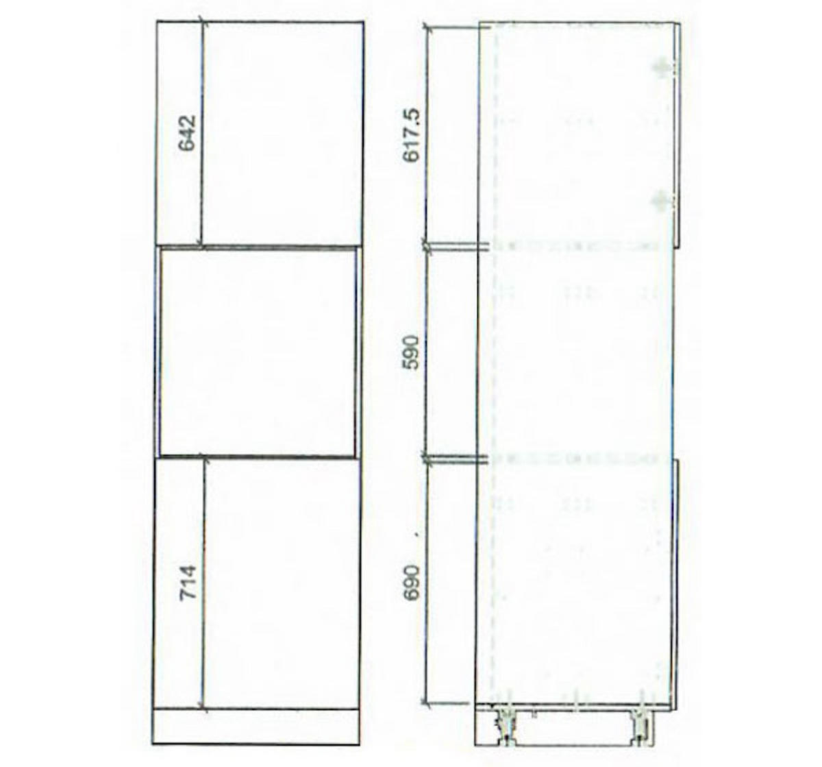 KÜCHENLEERBLOCK Kvantum weiß matt / dust grey matt 400 / 59 / 207cm 14-teilig - Weiß/Grau, Holzwerkstoff/Metall (400/207/59cm) - Feldmann-Wohnen