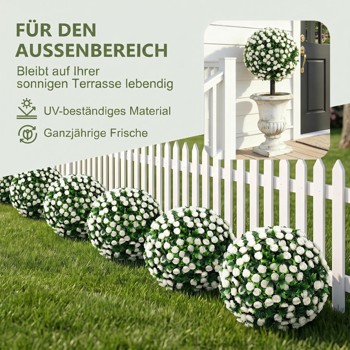 KÜNSTLICHE Pflanzen Weiß 30.0/30.0/55.0cm - Weiß, Kunststoff (55cm)
