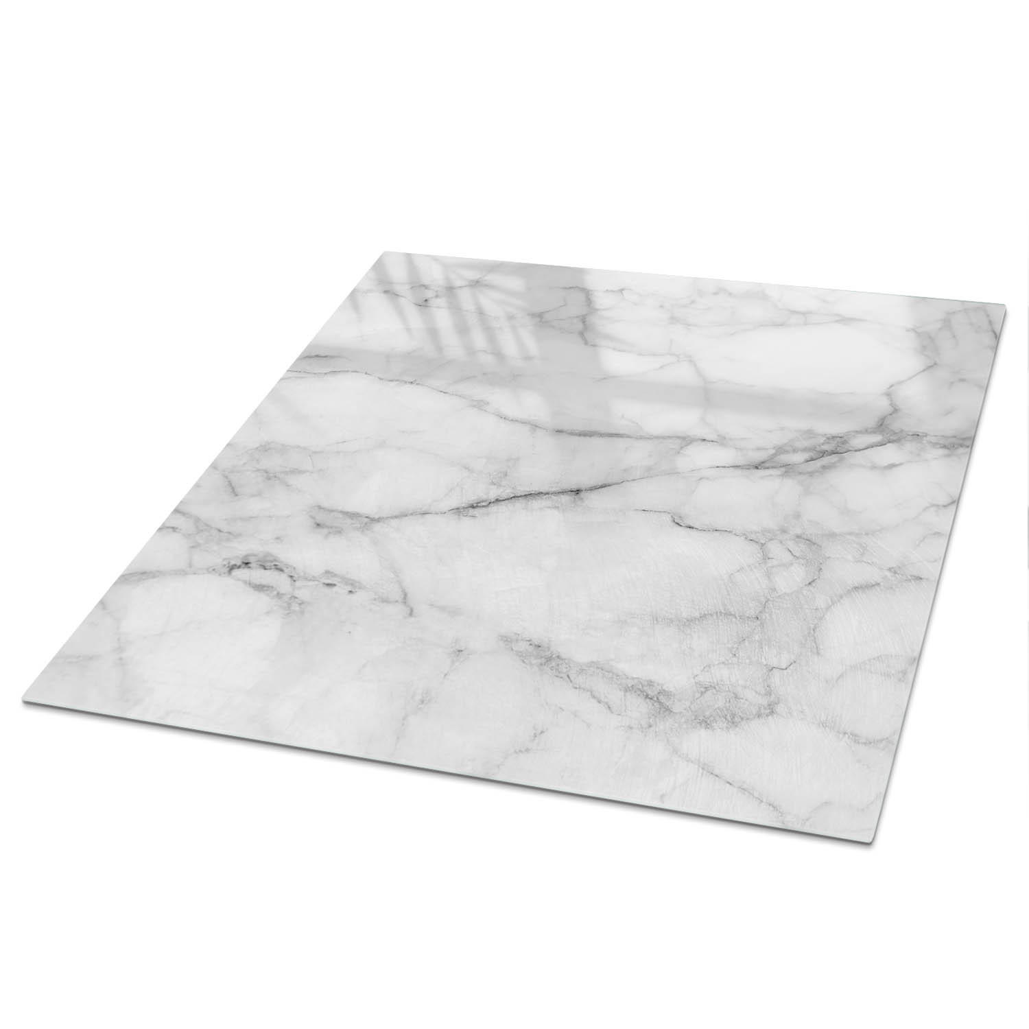 TISCHPLATTE 50x50 cm – Marmor-Eleganz - Braun, Glas (50/50/0.4cm) - Wallfluent