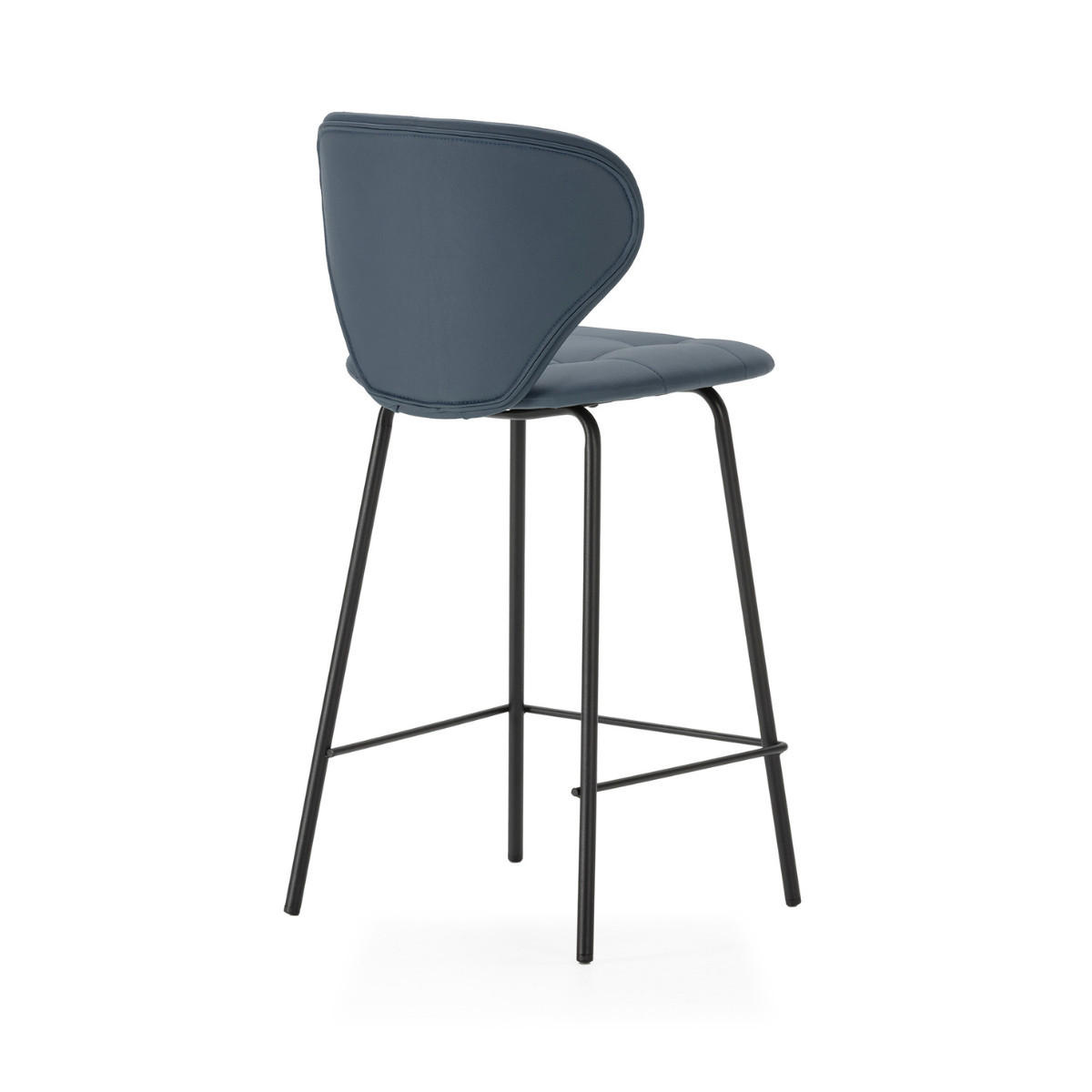 SADA 2 stoliček s černými kovovými nohami, výška 67 cm - MAURA - tmavě šedá, plast (52/67/45cm) - Calicosy
