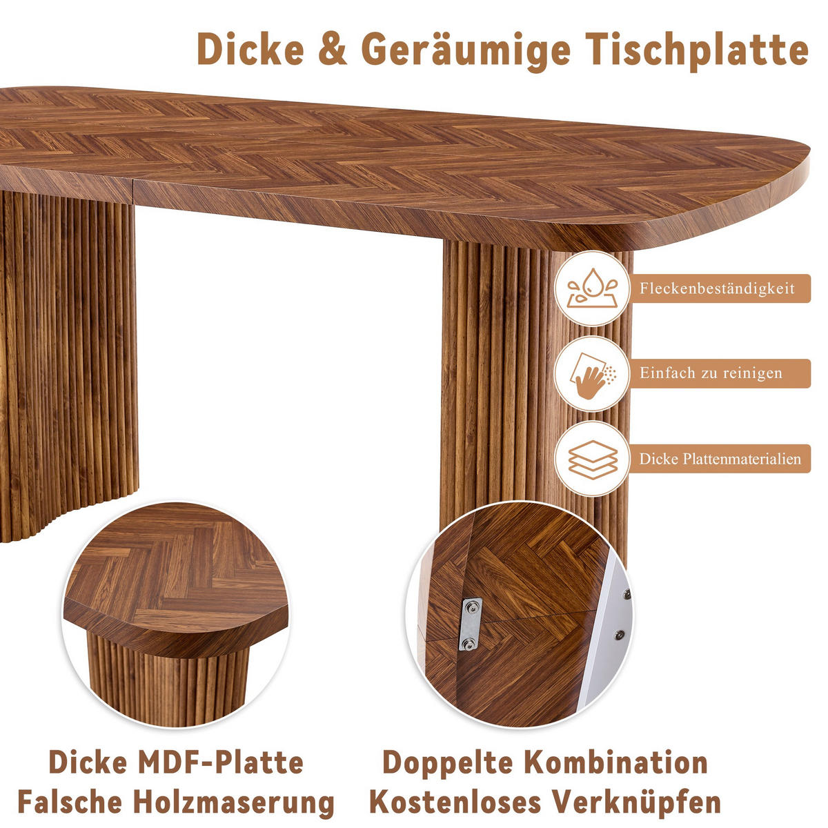 ESSTISCH 116/65/75cmHolztisch,rechteckiger Küchentisch,Braun - Braun, Holz (90/180/76cm) - LVHOM