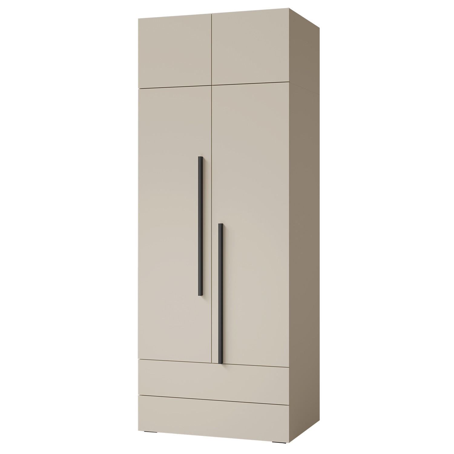 DREHTÜRENSCHRANK Largo mit Aufsatz, 2 Türen und 2 Schubladen, für Jugendzimmer, 90 cm, Kaschmir - Kaschmir, Holzwerkstoff (90/236/60cm) - Beautysofa