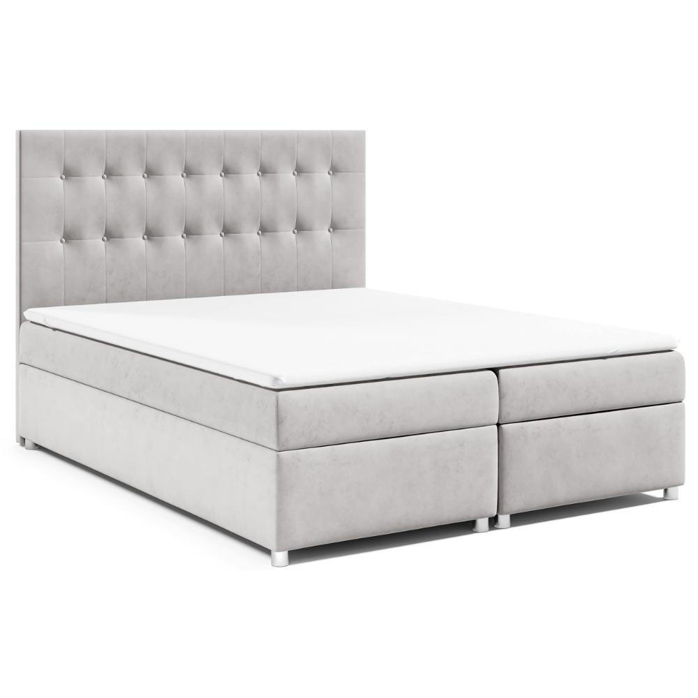 BOXBETT mit Bettkasten Trinity K-6 Bonellfederkern - Silberfarben, Holz/Holzwerkstoff (140/200cm) - Best For Home