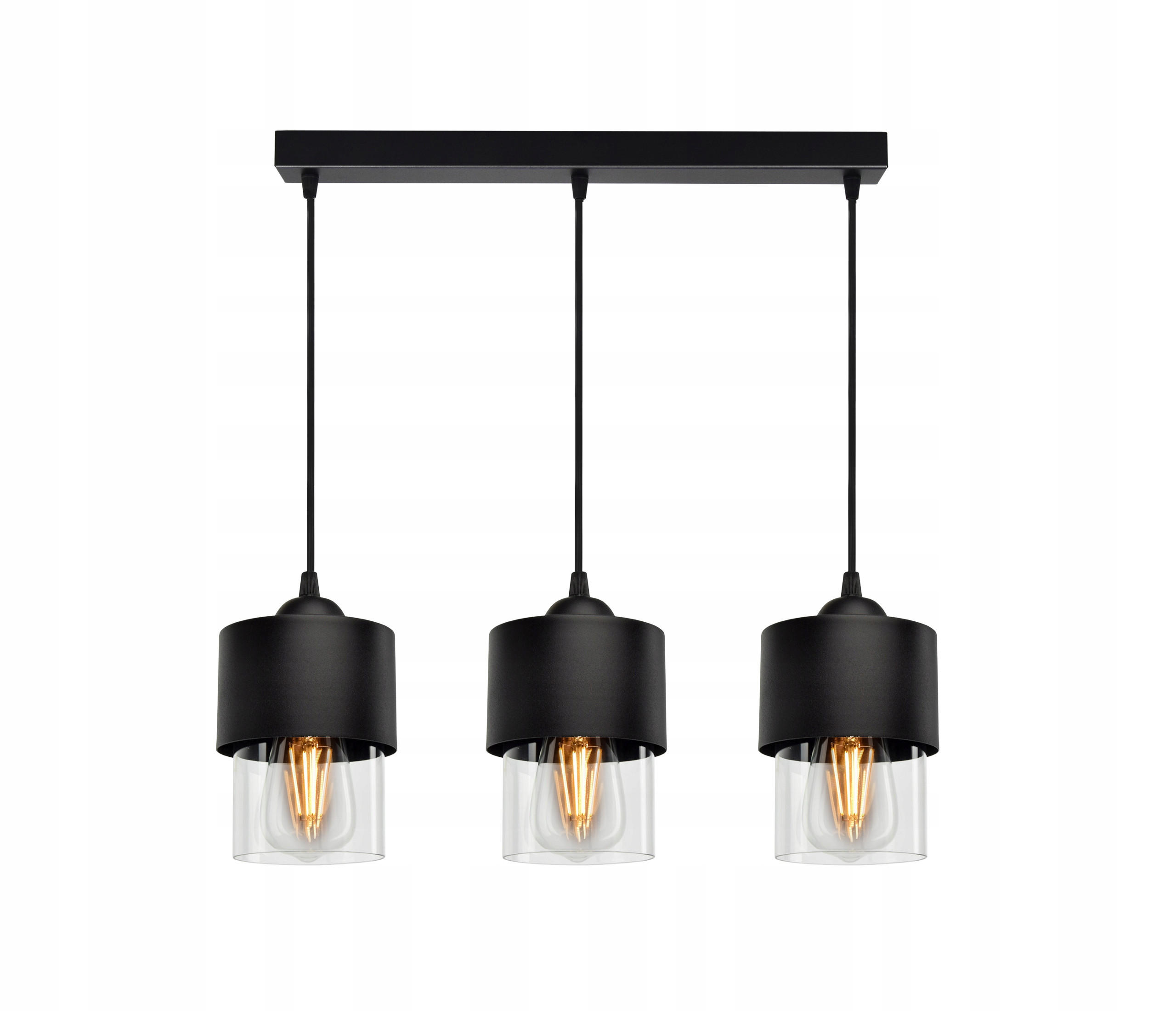 PENDELLEUCHTE Hege - Transparent/Schwarz, Glas/Metall (12/55/80cm) - kiki design