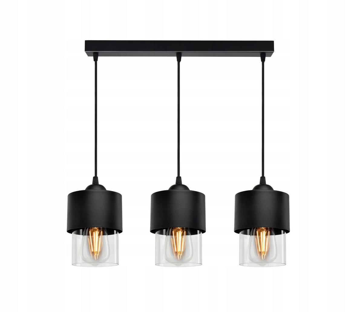 PENDELLEUCHTE Hege - Transparent/Schwarz, Glas/Metall (12/55/80cm) - kiki design
