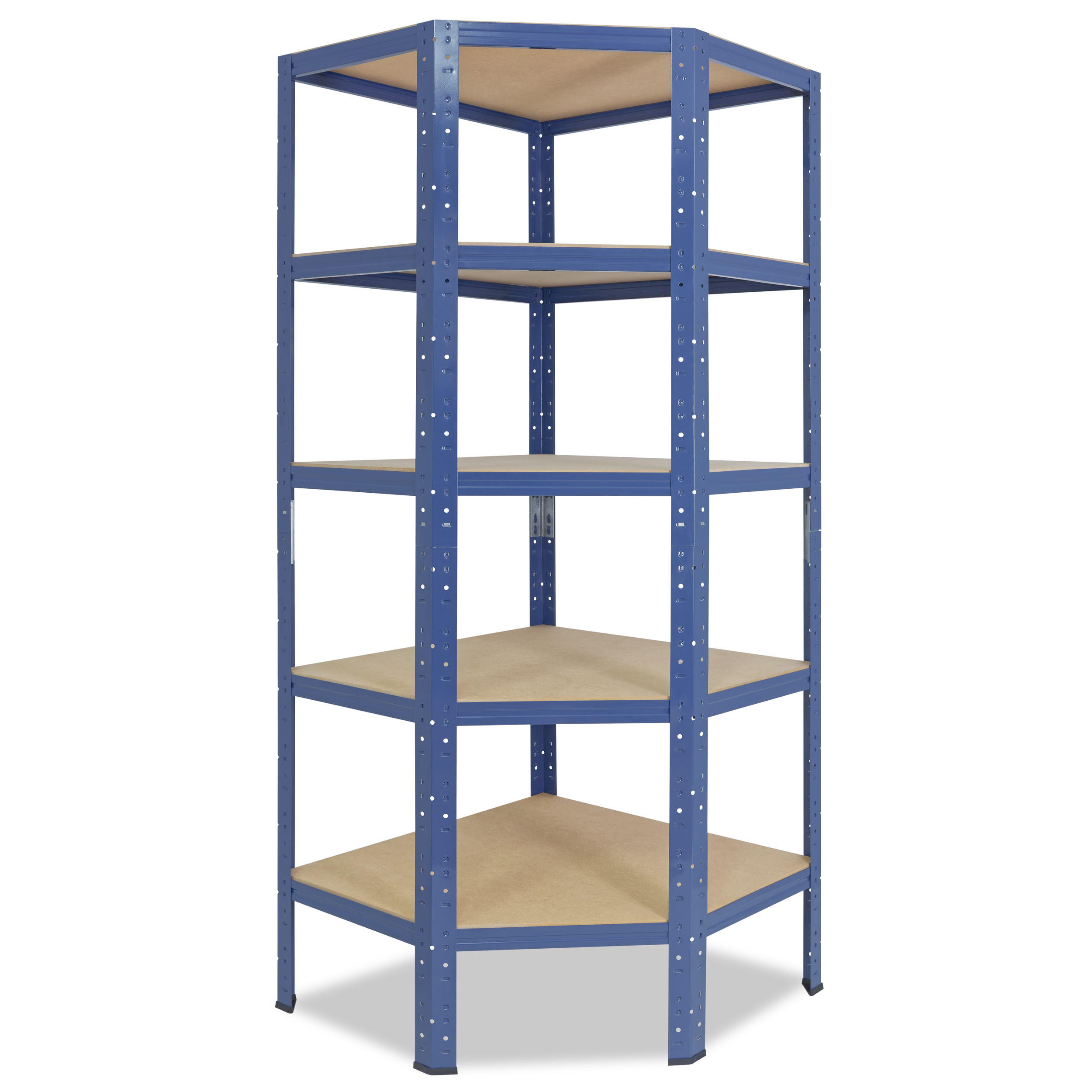 ECKREGAL HOME 200x60x30 cm in blau mit 5 Böden und 175 kg Traglast pro Boden - Blau, Metall (60/200/30cm) - shelfplaza