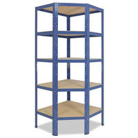 ECKREGAL HOME 200x60x30 cm in blau mit 5 Böden und 175 kg Traglast pro Boden - Blau, Metall (60/200/30cm) - shelfplaza