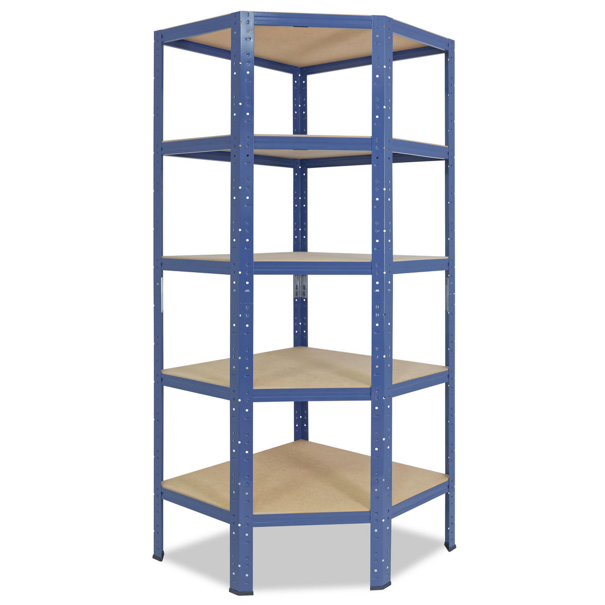 ECKREGAL HOME 200x60x30 cm in blau mit 5 Böden und 175 kg Traglast pro Boden - Blau, Metall (60/200/30cm) - shelfplaza