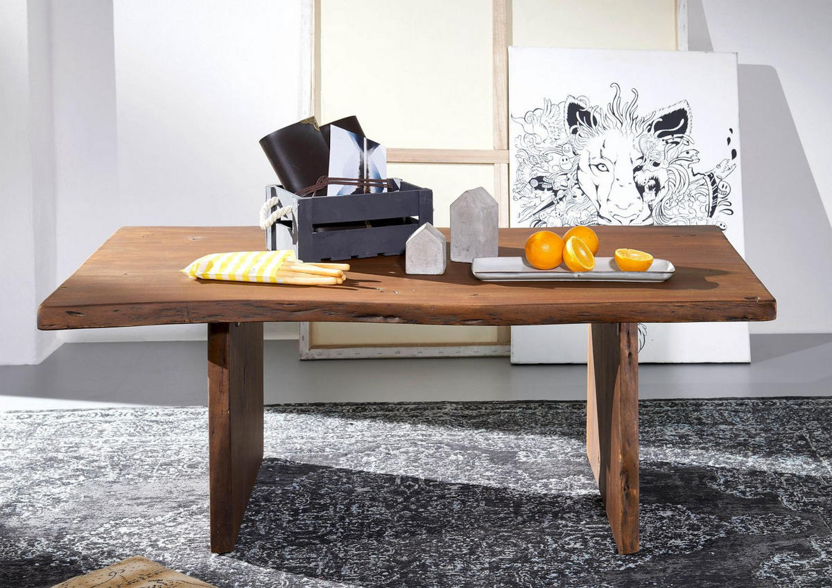 COUCHTISCH Akazie 120x70x45 braun lackiert PURE ACACIA #005 - Dunkelbraun, Holz (120/70/45cm) - Massivmoebel24