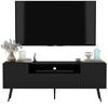 TV-SCHRANK Elpis Schwarz Matt mit Metallbeine Glamour 150 cm - Schwarz, Holzwerkstoff/Metall (150/60.5/36.5cm) - Meble Lindner