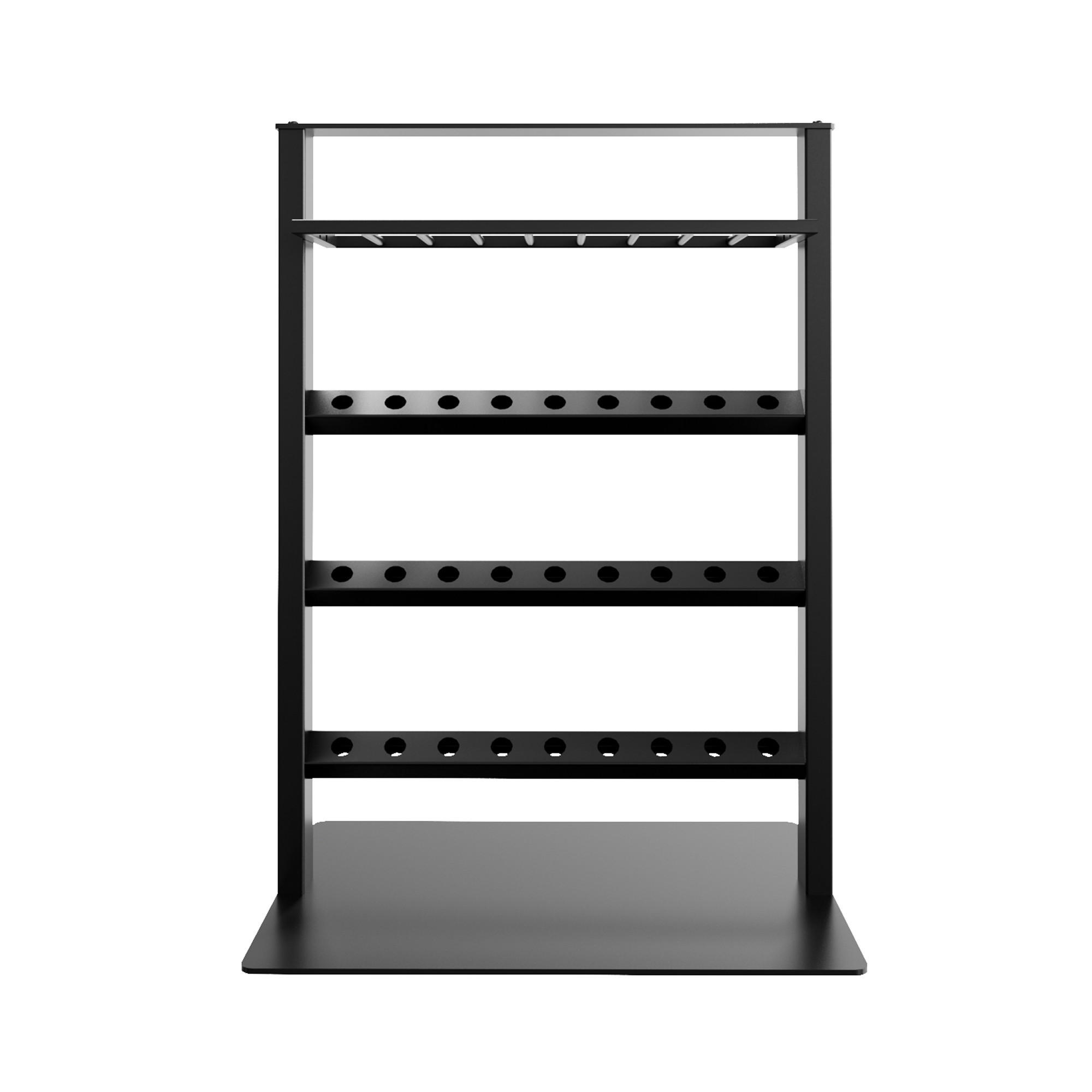 WEINREGAL Piemont Metall,Schwarz, Für 36 Weinflaschen 110/80/60cm - Schwarz, Metall (60/110/80cm) - Metalo Pro